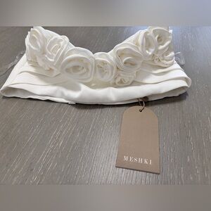 White strapless crop bra top from Meshki
